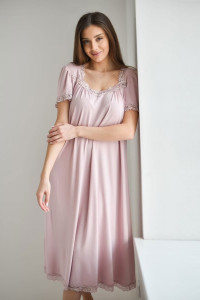 Сорочка женская "Анастасия" вискоза с кружевом (р-ры: 48-64) розовый