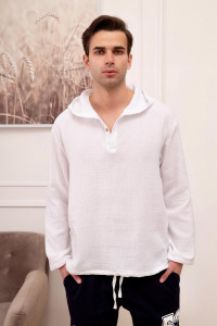 Рубашка мужская "Муслин" муслин (р-ры: 48-58) белый