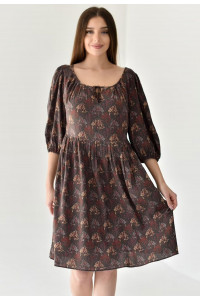 Платье женское "Прованс" штапель (р-ры: 42-56) коричневый