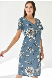 Платье женское "Симфония" лён (р-ры: 46-60) голубой