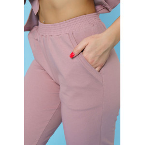 Костюм двойка женский 866 футер с лайкрой (р-ры: 44-58) пудра