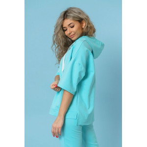 Костюм двойка женский 866 футер с лайкрой (р-ры: 44-58) ментол