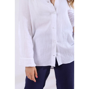 Туника-рубашка женская "Голд-1" муслин (р-ры: 46-56) белый