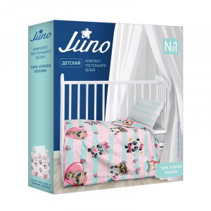 Ясельное постельное белье поплин "Juno" Малыши девочки (последний размер) Ясли