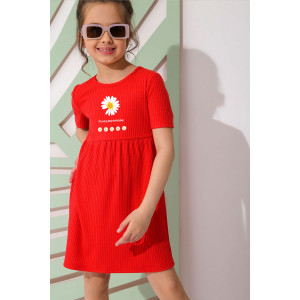 Платье детское "Арт-1" фактурный трикотаж (р-ры: 116-140) красный