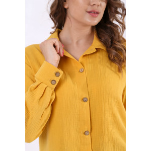 Туника-рубашка женская "Голд-1" муслин (р-ры: 46-56) горчица