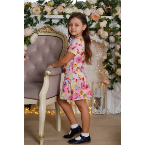 Платье детское "Печеньки" хлопок+лайкра (р-ры: 92-134) розовый