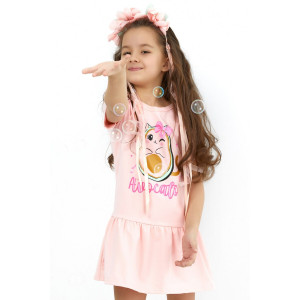 Платье детское "Авокадик Муся" кулирка с лайкрой (р-ры: 92-134) розовый