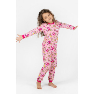 Пижама детская "Розовая мечта" футер с начесом (р-ры: 92-134) розовый