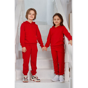 Костюм двойка детский iV-КТ0047 футер (р-ры: 104-146) красный