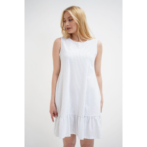 Платье женское П 142-6 "Горох на белом" кулирка (р-ры: 44-54)