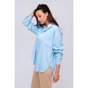 Рубашка женская №311BLU джинса софт облегченная (р-ры: 46-56) голубой