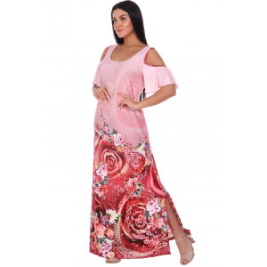 Платье женское "Ницца" вискоза (последний размер) розовый 52,54