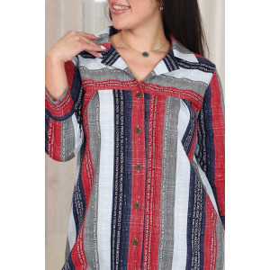 Платье-рубашка женское П153 кулирка (р-ры: 50-64) бордовый
