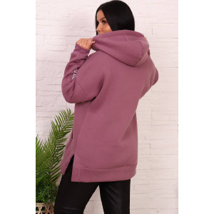 Толстовка женская №27008 футер 3-х нитка с начесом (последний размер) брусничный 56