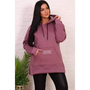 Толстовка женская №27008 футер 3-х нитка с начесом (последний размер) брусничный 56