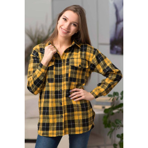Рубашка женская РФ-141 1038 фланель (р-ры: 44-54) желтый