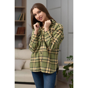 Рубашка женская РФ-141 6037 фланель (р-ры: 44-54) зеленый