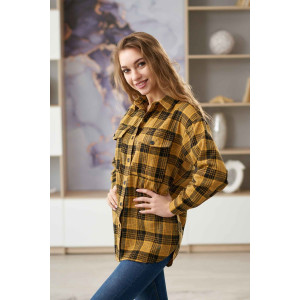 Рубашка женская РФ-141 1040 фланель (р-ры: 44-54) янтарный