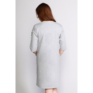 Платье женское "Smart" футер (р-ры: 44-58) серый меланж