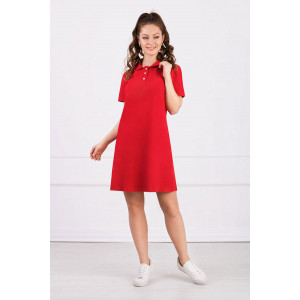 Платье женское "Polo-2" пике (р-ры: 48-58) красный