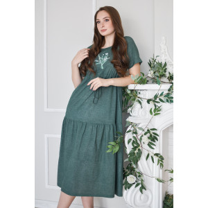 Платье женское 1916-К "Майский букет" кулирка (р-ры: 46-56) зеленый