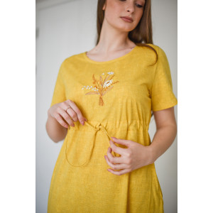 Платье женское 1916-К "Майский букет" кулирка (р-ры: 46-56) желтый
