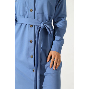 Платье женское "Гледис-1" футер 2-х нитка с лайкрой (р-ры: 44-54) голубой