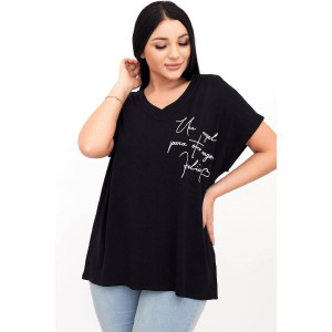 Футболка женская "Бэтти Ч" вискоза (р-ры: 52-66) черный Футболка женская "Бэтти Ч" вискоза (р-ры: 52-66) черный