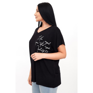 Футболка женская "Бэтти Ч" вискоза (р-ры: 52-66) черный Футболка женская "Бэтти Ч" вискоза (р-ры: 52-66) черный