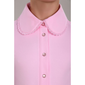 Блузка школьная "Агата" хлопок с лайкрой (р-ры: 122-164) светло-розовый