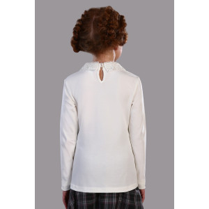 Блузка школьная "Марта" хлопок с лайкрой (р-ры: 122-164) кремовый