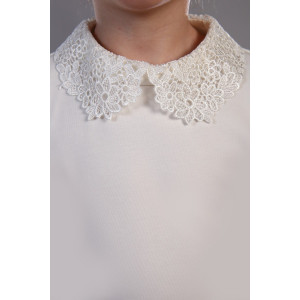Блузка школьная "Марта" хлопок с лайкрой (р-ры: 122-164) кремовый
