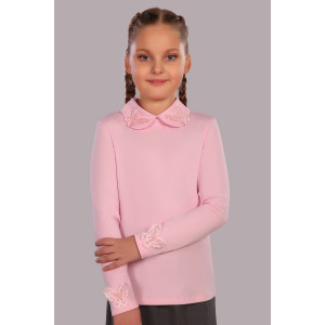 Блузка школьная "Камилла" трикотаж (р-ры: 122-164) светло-розовый