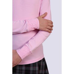 Блузка школьная "Дженифер" трикотаж (р-ры: 122-164) светло-розовый