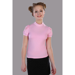 Блузка школьная "Бэлль" трикотаж (р-ры: 122-164) светло-розовый