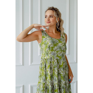 Платье женское "Катарина" штапель (р-ры: 44-58) зеленый