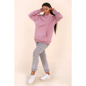 Худи женское oversize 449 "HeiZe" футер 3-х нитка с начесом (р-ры: 46-56) пудра Худи женское oversize 449 "HeiZe" футер 3-х нитка с начесом (р-ры: 46-56) пудра
