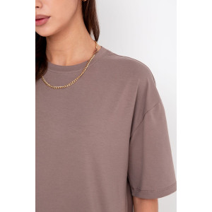 Костюм двойка женский №1431/5 кулирка с лайкрой (р-ры: 42-58) розово-коричневый