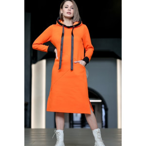 Платье женское "Спортивное О" трикотаж (р-ры: 44-52) оранжевый