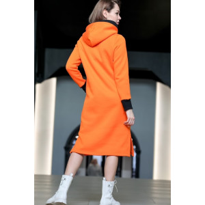 Платье женское "Спортивное О" трикотаж (р-ры: 44-52) оранжевый