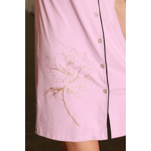 Халат-рубашка женский "Fleur" 151631 кулирка с лайкрой меланж пенье (р-ры: 42-52) сухая роза