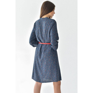 Платье женское "Тропиканка" штапель (р-ры: 44-58) синий