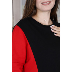 Платье женское П160 футер с лайкрой (р-ры: 46-60) красный