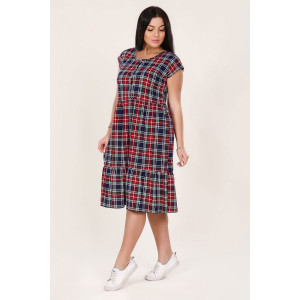 Платье женское "Шанталь" Tartan кулирка (р-ры: 44-58) красный