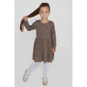 Платье детское "Сафина" 30310 кулирка (р-ры: 98-128) коричневый+черный