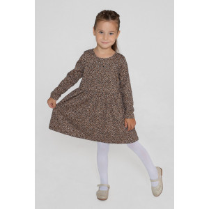 Платье детское "Сафина" 30310 кулирка (р-ры: 98-128) коричневый+черный