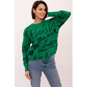 Джемпер женский "Молодёжный З" вязаное полотно (р-ры: 44-50) зеленый