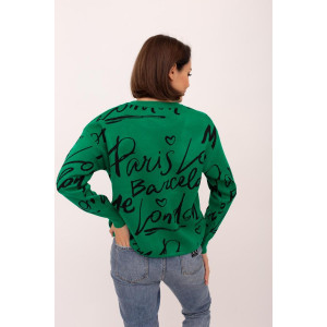 Джемпер женский "Молодёжный З" вязаное полотно (р-ры: 44-50) зеленый