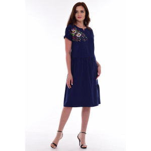 Платье женское Ф129р плательная ткань (последний размер) темно-синий 54 